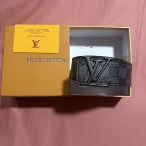 Louis Vuitton Black Checkered Belt